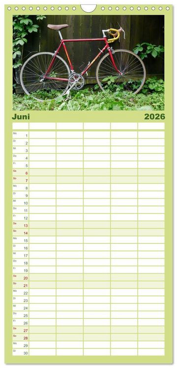 Produktbild: Familienplaner 2026 - Stahlrenner - Rennrad-Klassiker aus Europa mit 5 Spalten (Wandkalender, 21 x 45 cm) CALVENDO