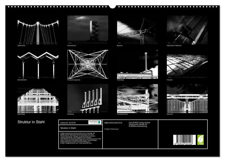 Produktbild: Struktur in Stahl (hochwertiger Premium Wandkalender 2026 DIN A2 quer), Kunstdruck in Hochglanz