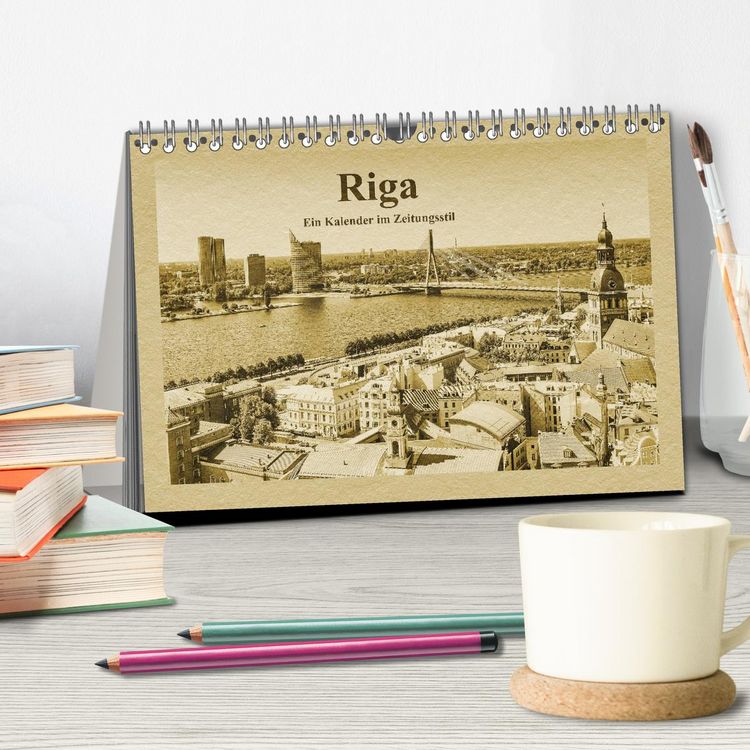 Produktbild: Riga &ndash; Ein Kalender im Zeitungsstil (Tischkalender 2026 DIN A5 quer), CALVENDO Monatskalender