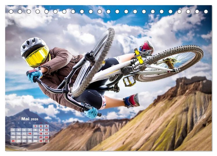 Produktbild: Abfahrtsrausch Downhill Aktion (Tischkalender 2026 DIN A5 quer), CALVENDO Monatskalender