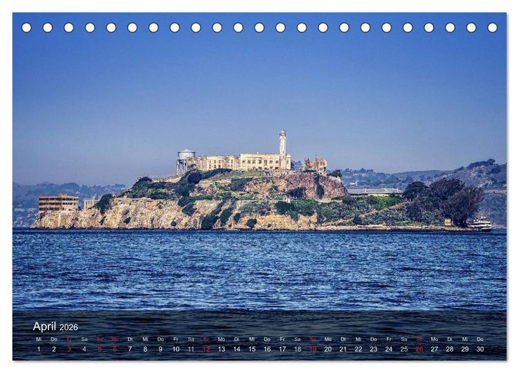 Produktbild: San Francisco Impressionen Tag und Nacht (Tischkalender 2026 DIN A5 quer), CALVENDO Monatskalender