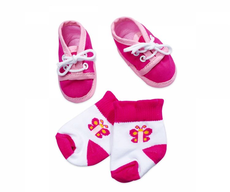 Produktbild: Puppenzubeh&ouml;r New Baby Born Schuhe und Socken 4fach sortiert
