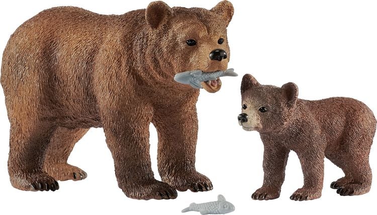 Produktbild: Grizzlybär-Mutter mit Jungem
