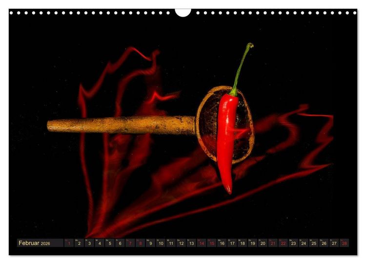 Produktbild: Scharfe Chili Fantasien - Creative Food Design (Wandkalender 2026 DIN A3 quer), CALVENDO Monatskalender