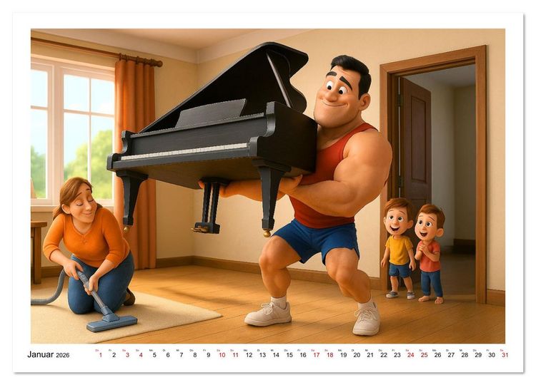 Produktbild: Meine Familie, Kraftsport und ich (Wandkalender 2026 DIN A3 quer), CALVENDO Monatskalender