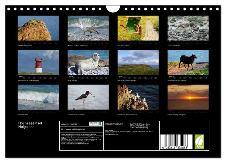 Produktbild: Hochseeeinsel Helgoland (Wandkalender 2026 DIN A4 quer), CALVENDO Monatskalender