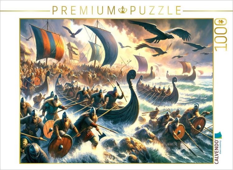 Produktbild: CALVENDO Puzzle K&uuml;stenraub: Wikinger im Angriff | 1000 Teile Lege-Gr&ouml;&szlig;e 64x48cm Foto-Puzzle f&uuml;r gl&uuml;ckliche Stunden