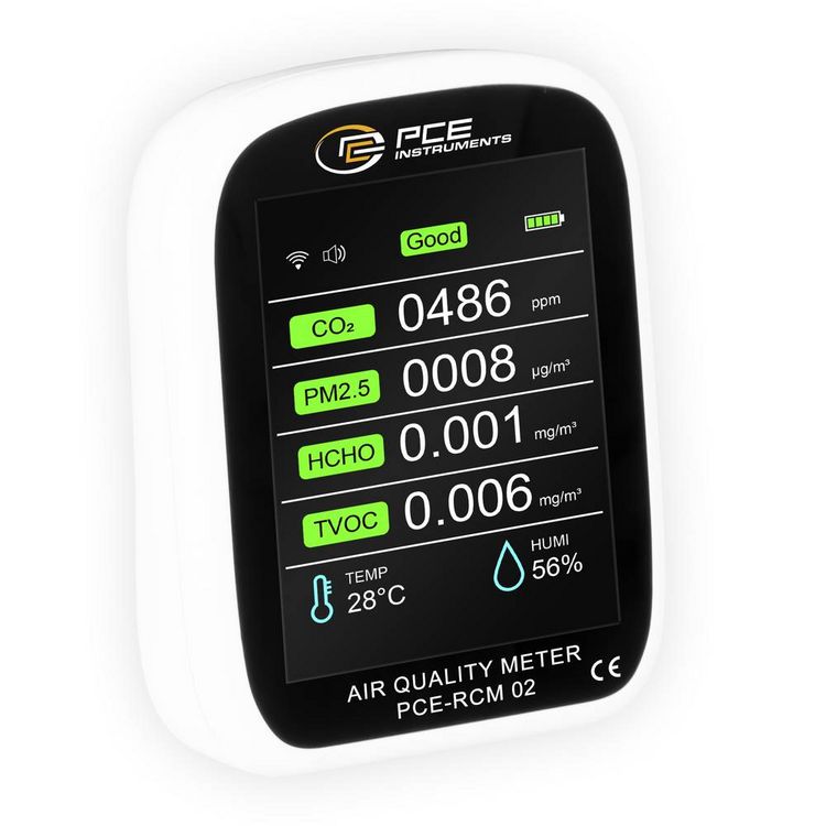 Produktbild: PCE Instruments Feinstaub-Messger&auml;t PCE-RCM 02 Luftfeuchtigkeit, Temperatur, Feinstaub, Luftpartikel mit Temperaturmessfunktion