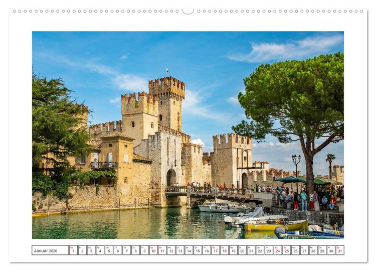 Produktbild: Sirmione - sch&ouml;nster Ort am Gardasee (hochwertiger Premium Wandkalender 2026 DIN A2 quer), Kunstdruck in Hochglanz