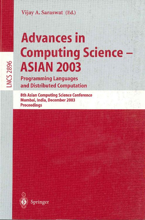 Produktbild: Advances in Computing Science - ASIAN 2003, Programming Languages and Distributed Computation