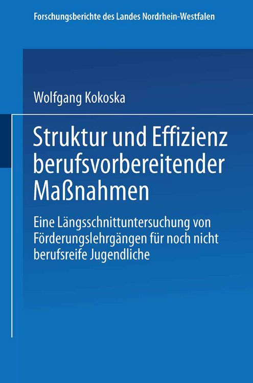 Produktbild: Struktur und Effizienz berufsvorbereitender Ma&szlig;nahmen