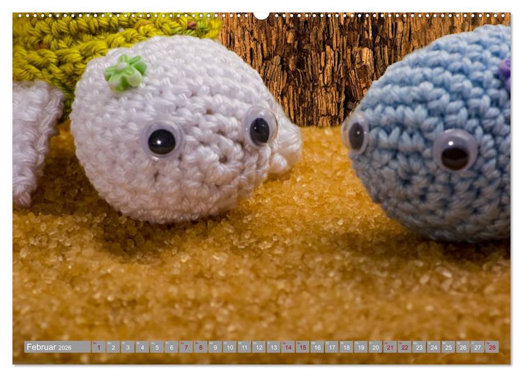 Produktbild: Amigurumi - Die geh&auml;kelte Welt (hochwertiger Premium Wandkalender 2026 DIN A2 quer), Kunstdruck in Hochglanz