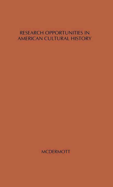 Produktbild: Research Opportunities in American Cultural History.