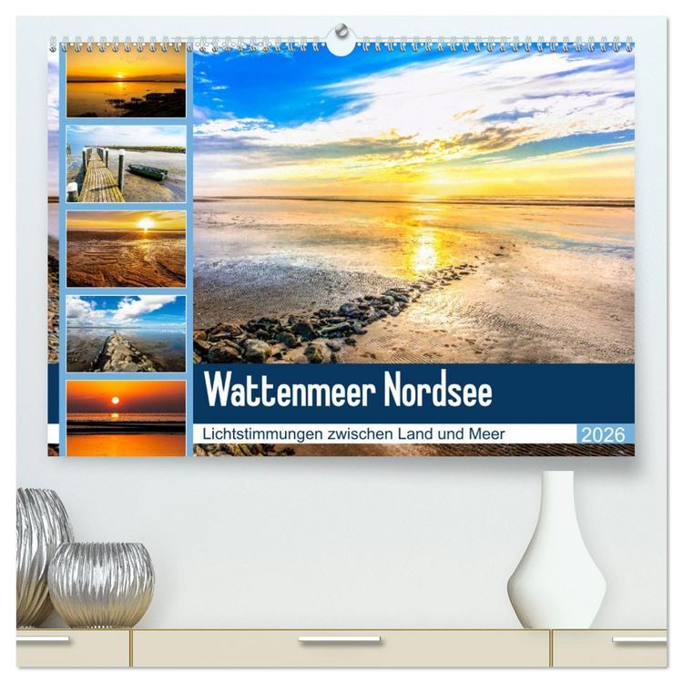 Produktbild: Wattenmeer Nordsee - Lichtstimmungen zwischen Land und Meer (hochwertiger Premium Wandkalender 2026 DIN A2 quer), Kunstdruck in Hochglanz