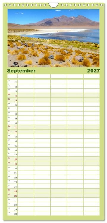 Produktbild: Familienplaner 2027 - Bolivien - Die geheime Perle S&uuml;damerikas mit 5 Spalten (Wandkalender, 21 x 45 cm) CALVENDO