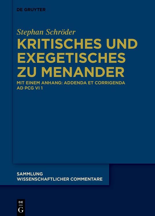 Produktbild: Kritisches und Exegetisches zu Menander