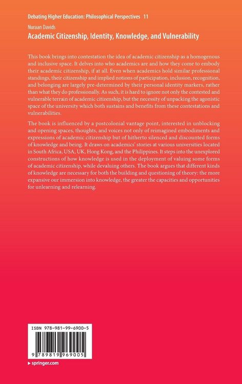 Produktbild: Academic Citizenship, Identity, Knowledge, and Vulnerability