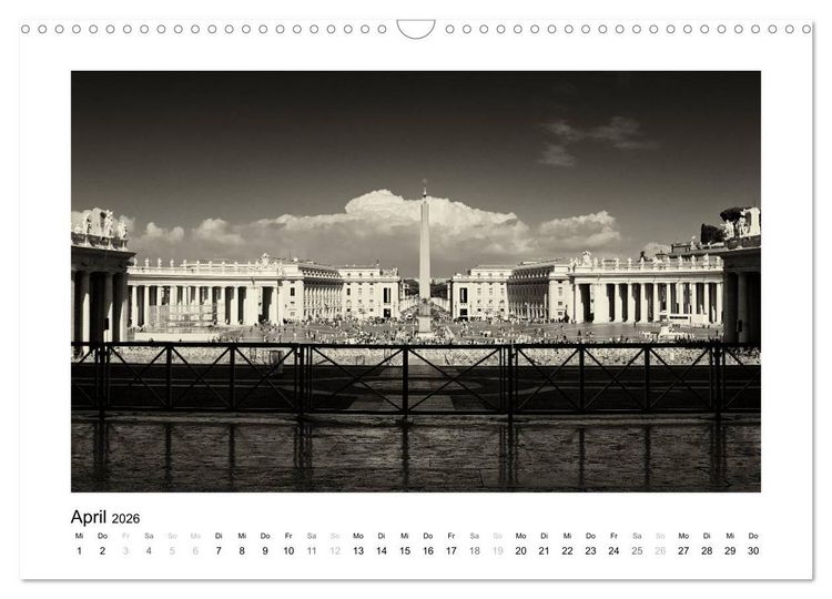 Produktbild: Rom in schwarz - weiss (Wandkalender 2026 DIN A3 quer), CALVENDO Monatskalender