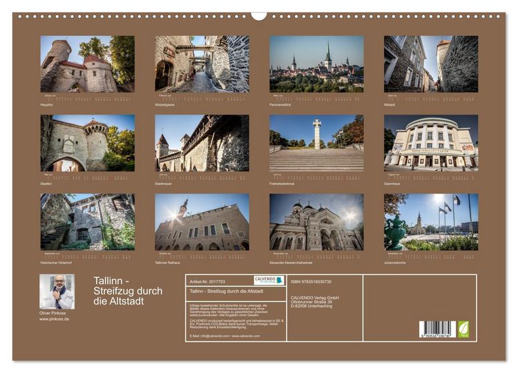 Produktbild: Tallinn - Streifzug durch die Altstadt (Wandkalender 2026 DIN A2 quer), CALVENDO Monatskalender