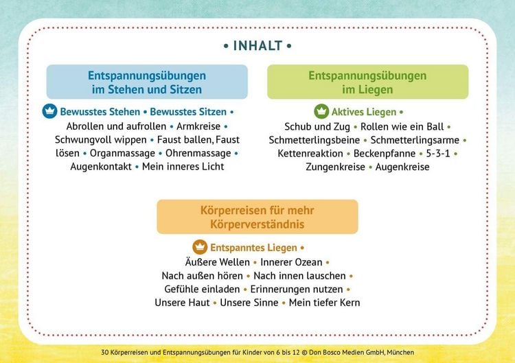 Produktbild: 30 K&ouml;rperreisen und Entspannungs&uuml;bungen f&uuml;r Kinder von 6 bis 12