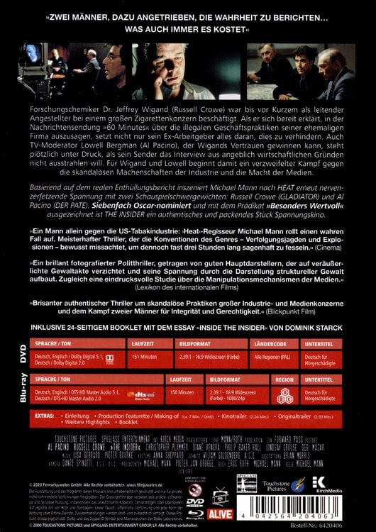 Produktbild: The Insider - Special Edition Mediabook (+ DVD) (Filmjuwelen)
