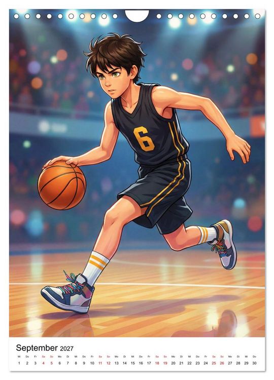 Produktbild: Level Up &ndash; Basketballhelden (Wandkalender 2027 DIN A4 hoch), CALVENDO Monatskalender