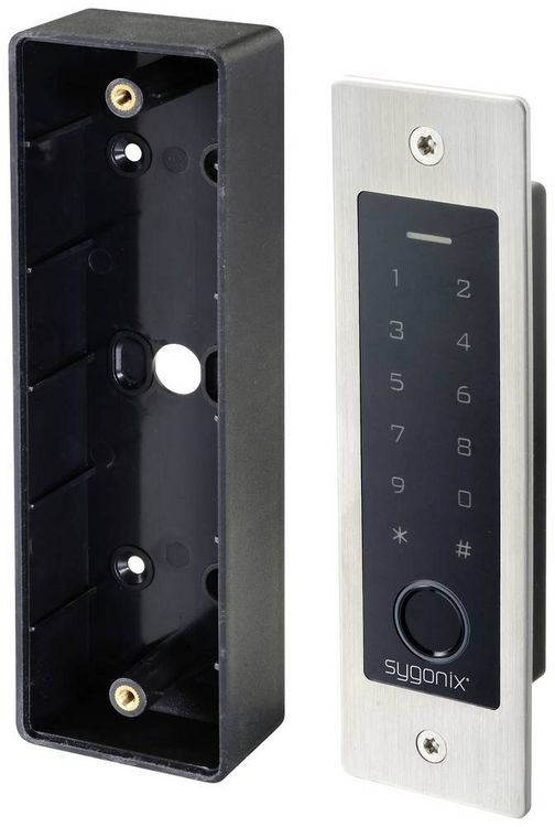 Produktbild: Sygonix SY-5231014 Fingerprint/RFID Zugangssystem Unterputz 12 V/DC, 18 V/DC IP55 mit beleuchteter Tastatur