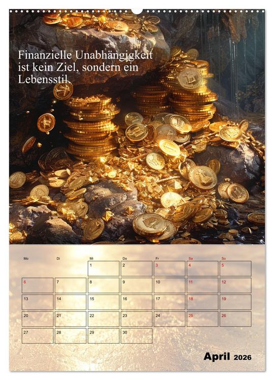 Produktbild: Der Geld-Anlock-Kalender (hochwertiger Premium Wandkalender 2026 DIN A2 hoch), Kunstdruck in Hochglanz