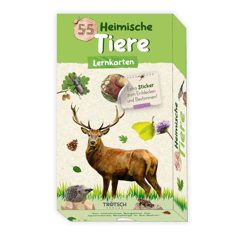 Produktbild: Tr&ouml;tsch 55 Lernkarten Heimische Tiere