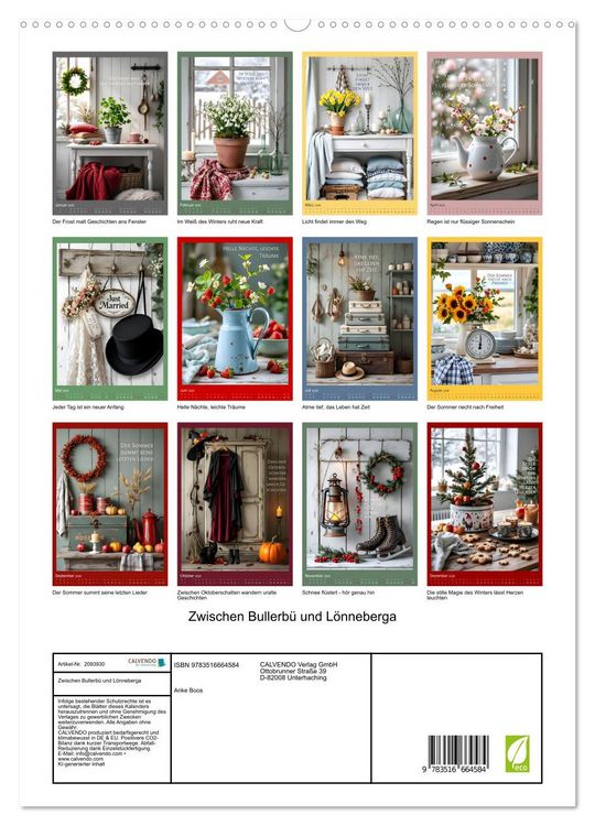 Produktbild: Zwischen Bullerb&uuml; und L&ouml;nneberga (hochwertiger Premium Wandkalender 2026 DIN A2 hoch), Kunstdruck in Hochglanz