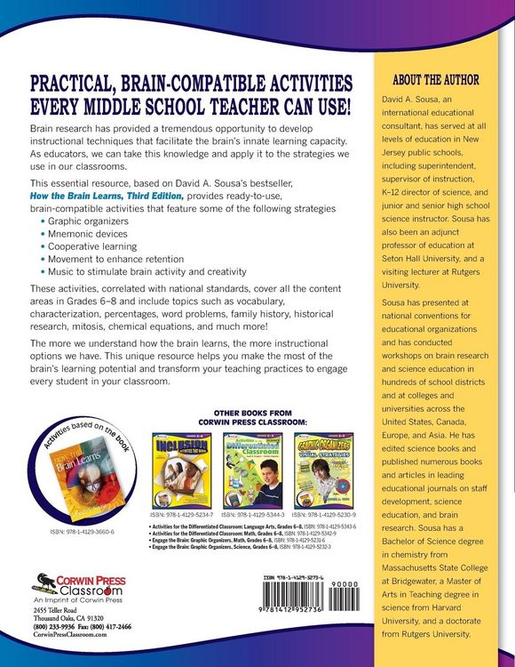 Produktbild: Brain-Compatible Activities, Grades 6-8