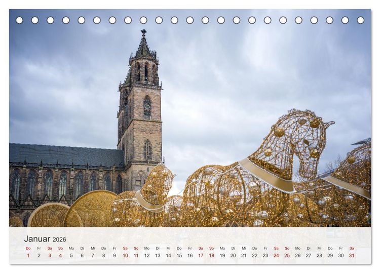 Produktbild: Magdeburg - Elbe, Dom ... und noch viel mehr! (Tischkalender 2026 DIN A5 quer), CALVENDO Monatskalender