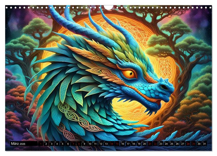 Produktbild: Drachen - Mystische Wesen (Wandkalender 2026 DIN A3 quer), CALVENDO Monatskalender