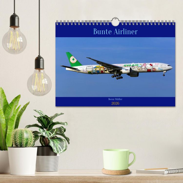 Produktbild: Bunte Airliner (Wandkalender 2026 DIN A4 quer), CALVENDO Monatskalender