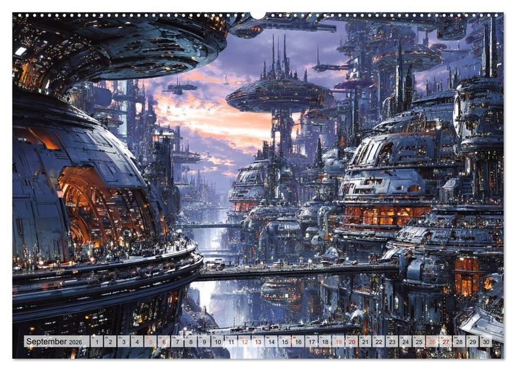 Produktbild: Fantasie Welten - Science Fiction (Wandkalender 2026 DIN A2 quer), CALVENDO Monatskalender
