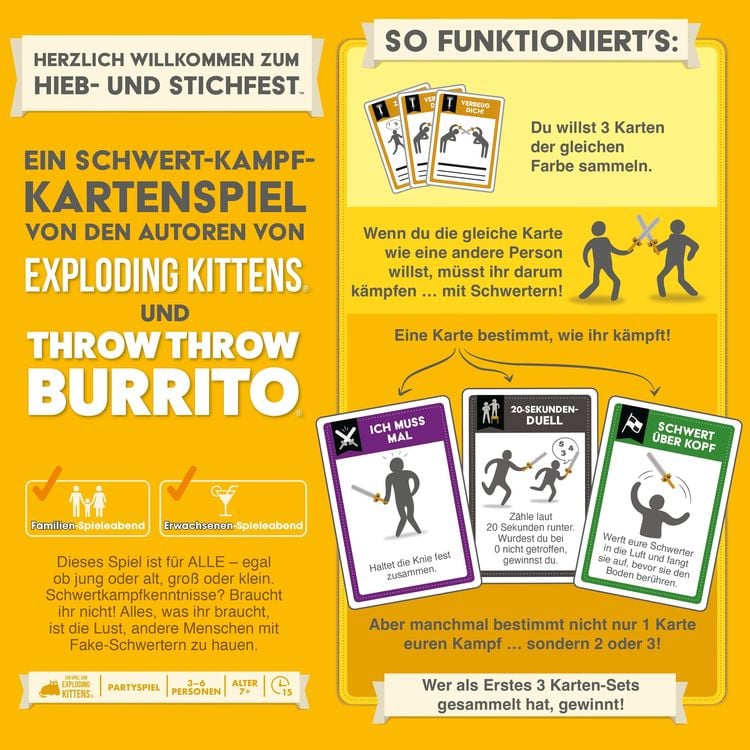 Produktbild: Exploding Kittens - Herzlich Willkommen zum Hieb- und Stichfest