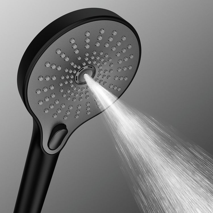 Produktbild: Duschkopf Mod. Ultimate Shower Schwarz/Grau, &Oslash; 13 cm
