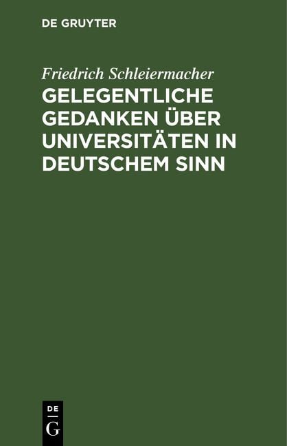 Produktbild: Gelegentliche Gedanken &uuml;ber Universit&auml;ten in deutschem Sinn