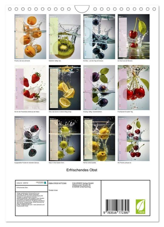 Produktbild: Erfrischendes Obst (Wandkalender 2027 DIN A4 hoch), CALVENDO Monatskalender