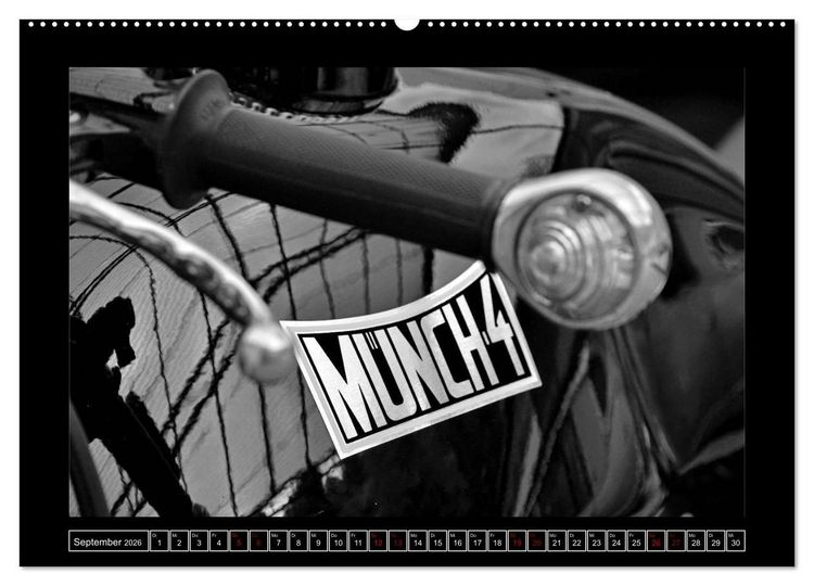 Produktbild: M&uuml;nch Mammut TT in schwarzweiss (hochwertiger Premium Wandkalender 2026 DIN A2 quer), Kunstdruck in Hochglanz