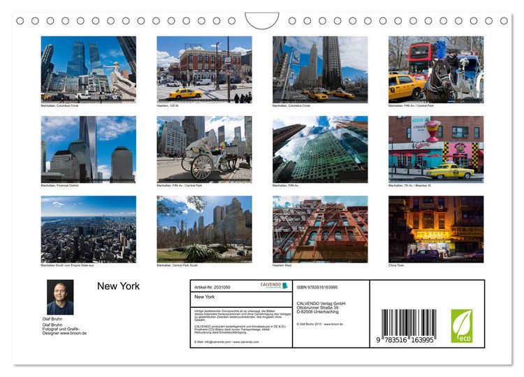Produktbild: New York (Wandkalender 2026 DIN A4 quer), CALVENDO Monatskalender
