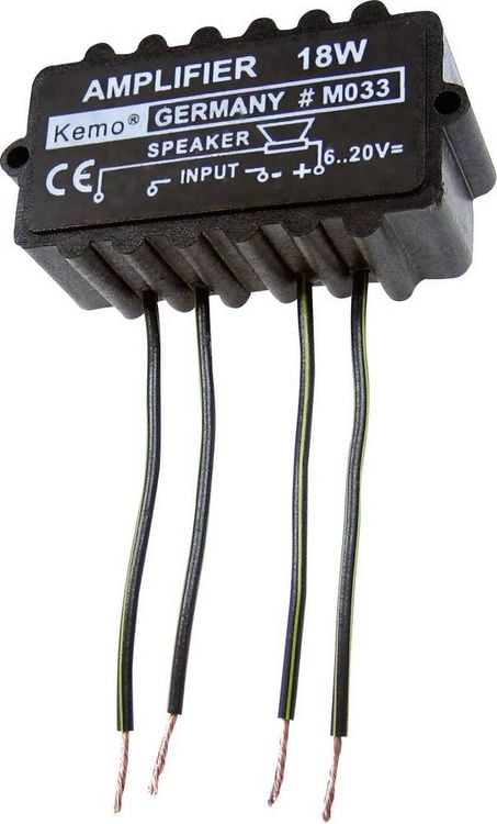Produktbild: Kemo M033N Mono-Verst&auml;rker Baustein 9 V/DC, 12 V/DC, 18 V/DC, 20 V/DC 18W 4Ω