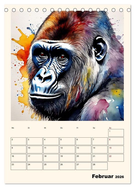 Produktbild: Schimpansen & Gorillas (Tischkalender 2026 DIN A5 hoch), CALVENDO Monatskalender