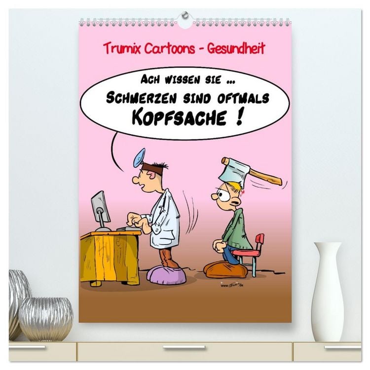 Produktbild: Trumix Cartoons - Gesundheit (hochwertiger Premium Wandkalender 2026 DIN A2 hoch), Kunstdruck in Hochglanz