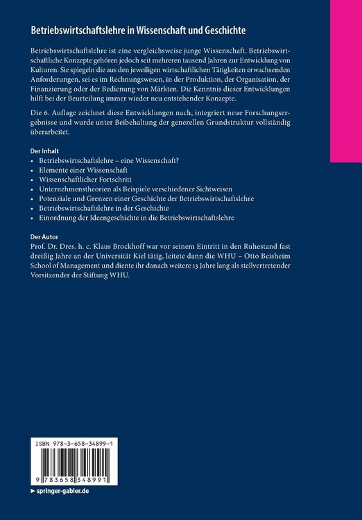 Produktbild: Betriebswirtschaftslehre in Wissenschaft und Geschichte