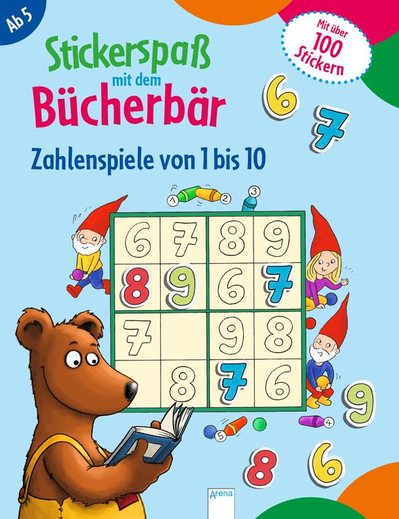 Produktbild: Stickerspa&szlig; mit dem B&uuml;cherb&auml;r. Zahlenspiele von 1 bis 10