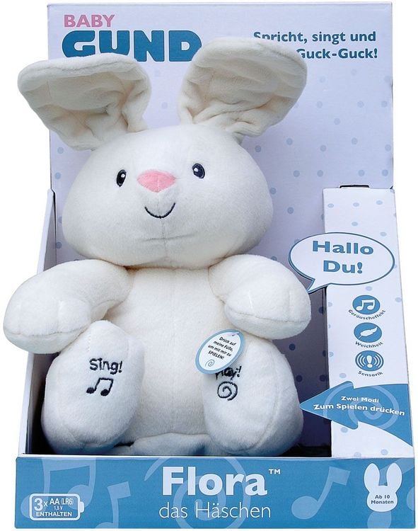 Produktbild: GUND Flora, das singende und sprechende Häschen - spielt Guck Guck mit den Ohren