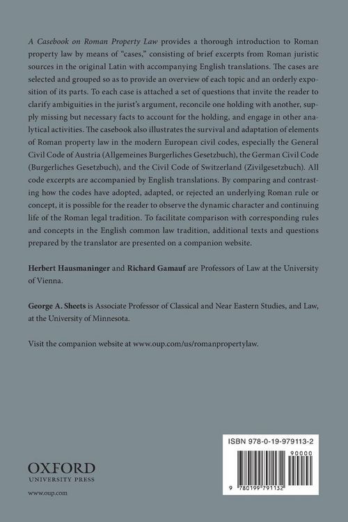 Produktbild: Casebook on Roman Property Law