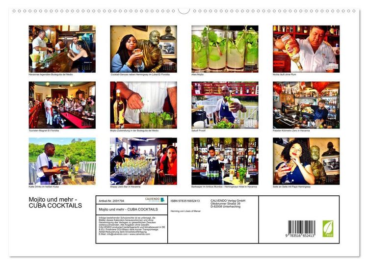 Produktbild: Mojito und mehr - CUBA COCKTAILS (hochwertiger Premium Wandkalender 2026 DIN A2 quer), Kunstdruck in Hochglanz