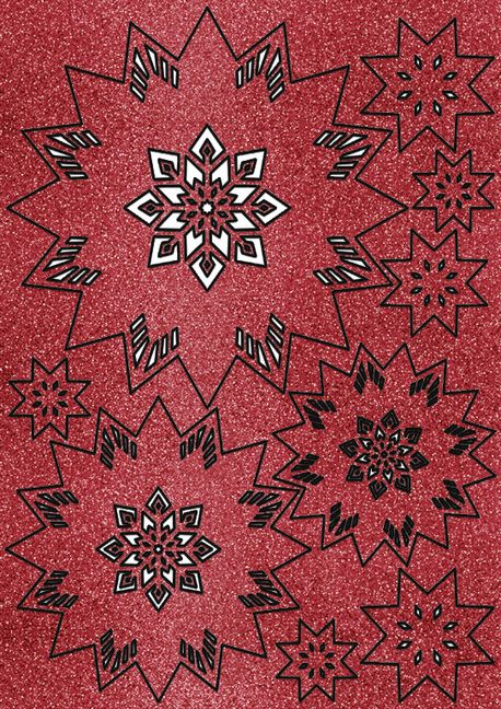 Produktbild: URSUS 3D-Glittersterne "Estelle", rot